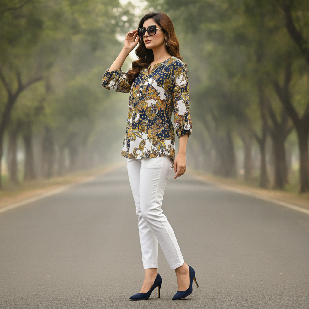 Bonnare Paisley Print Polyester Top