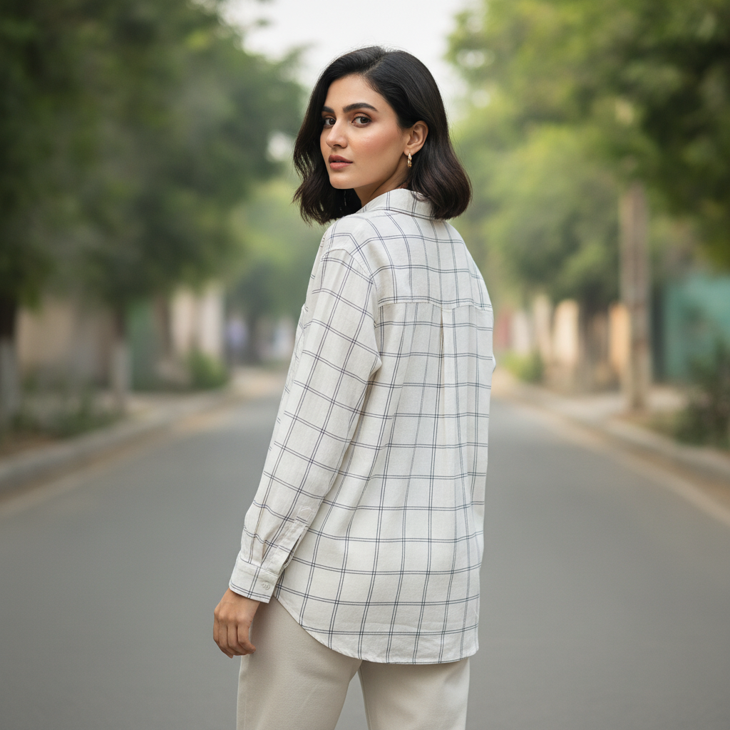 H&M Viscose Checked Shirt