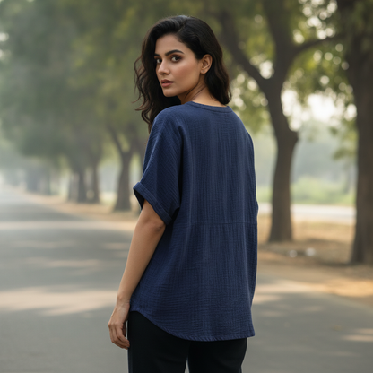 Benotti Cotton Navy Top