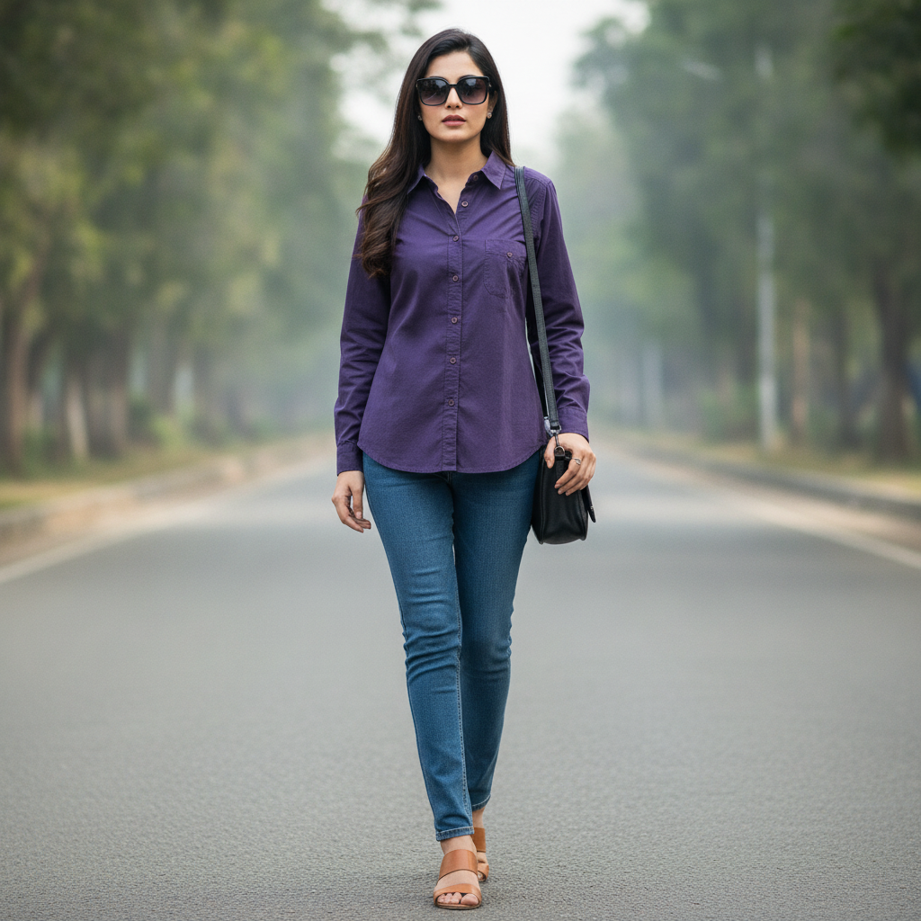 Mexx Cotton Purple Shirt