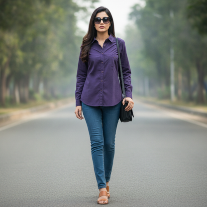 Mexx Cotton Purple Shirt
