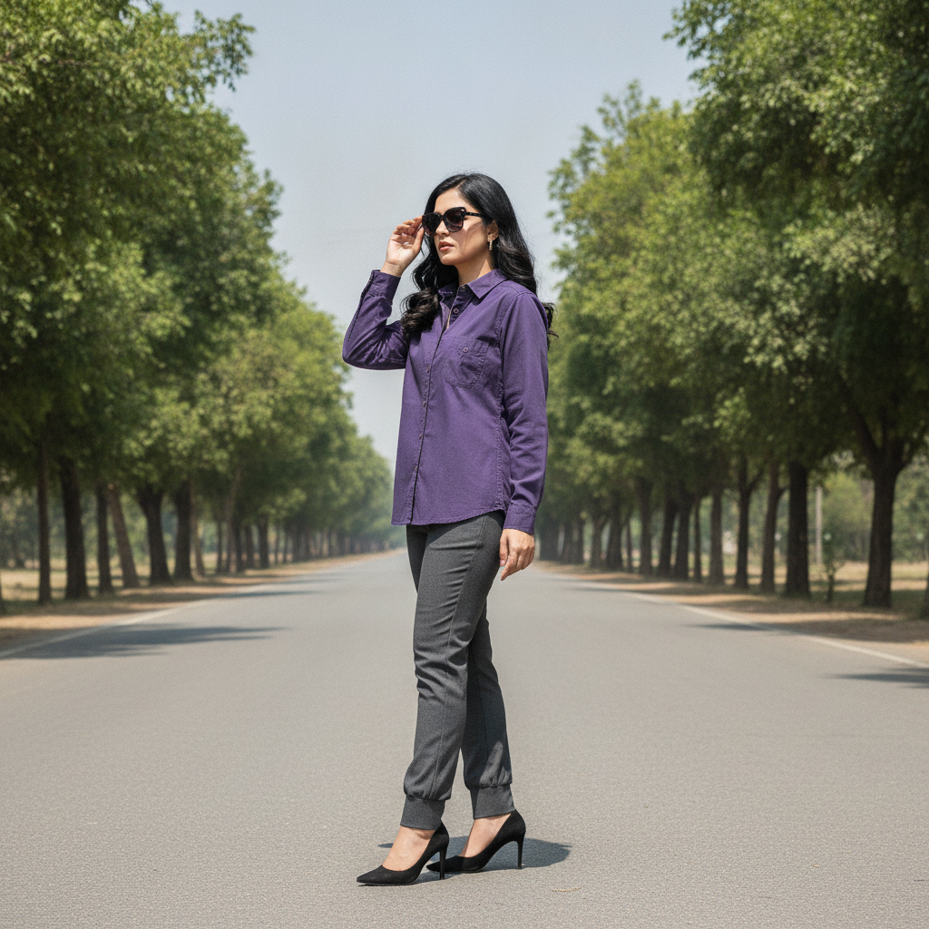 Mexx Cotton Purple Shirt