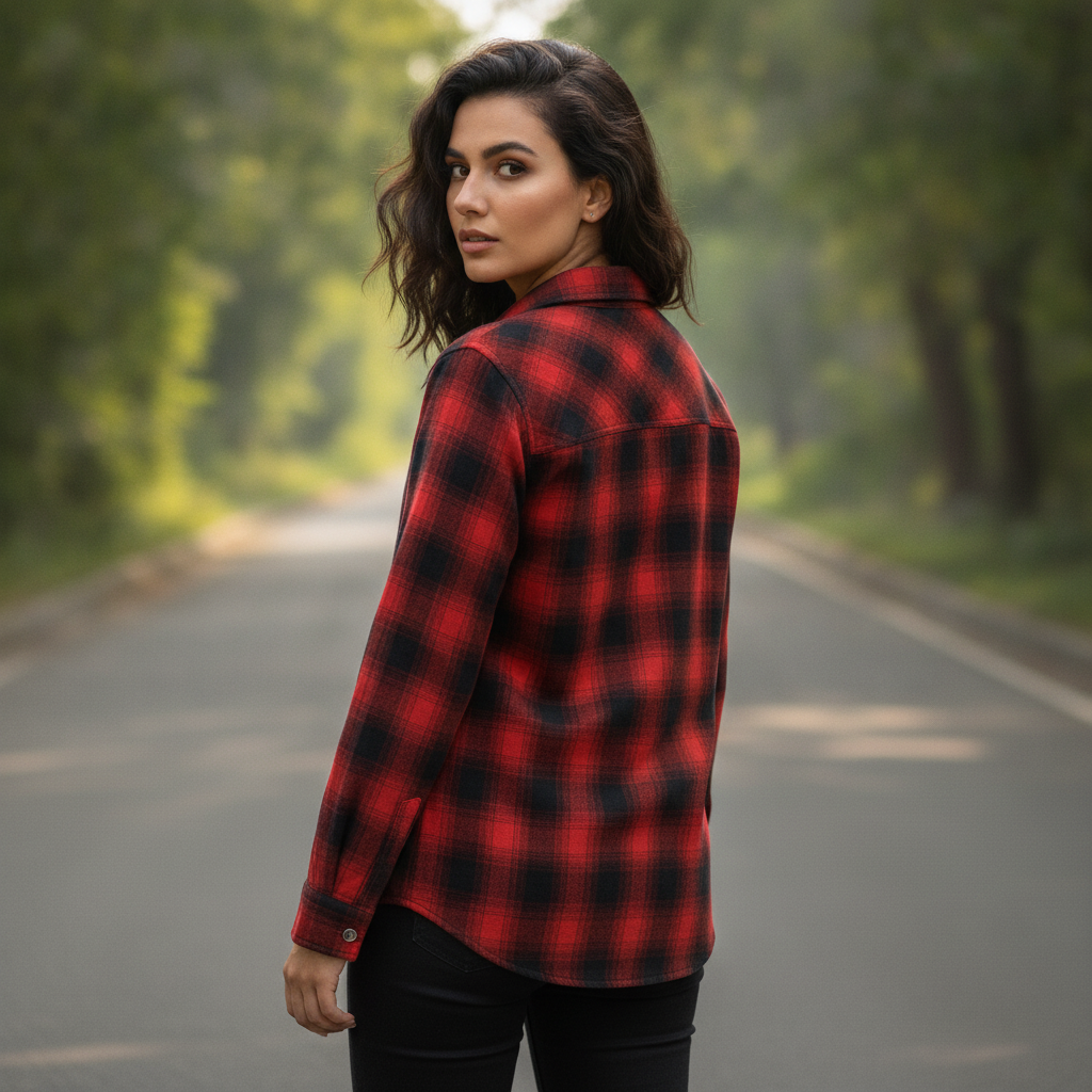 Primark Viscose Zip-Up Checked Shirt