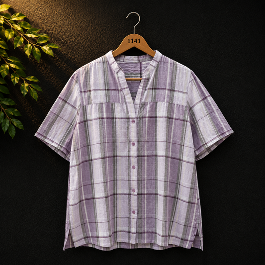 Bonnare Cotton Checked Top