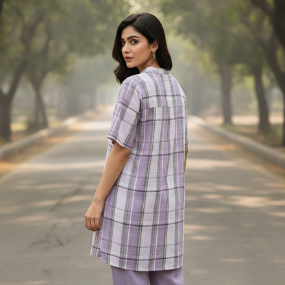 Bonnare Cotton Checked Top
