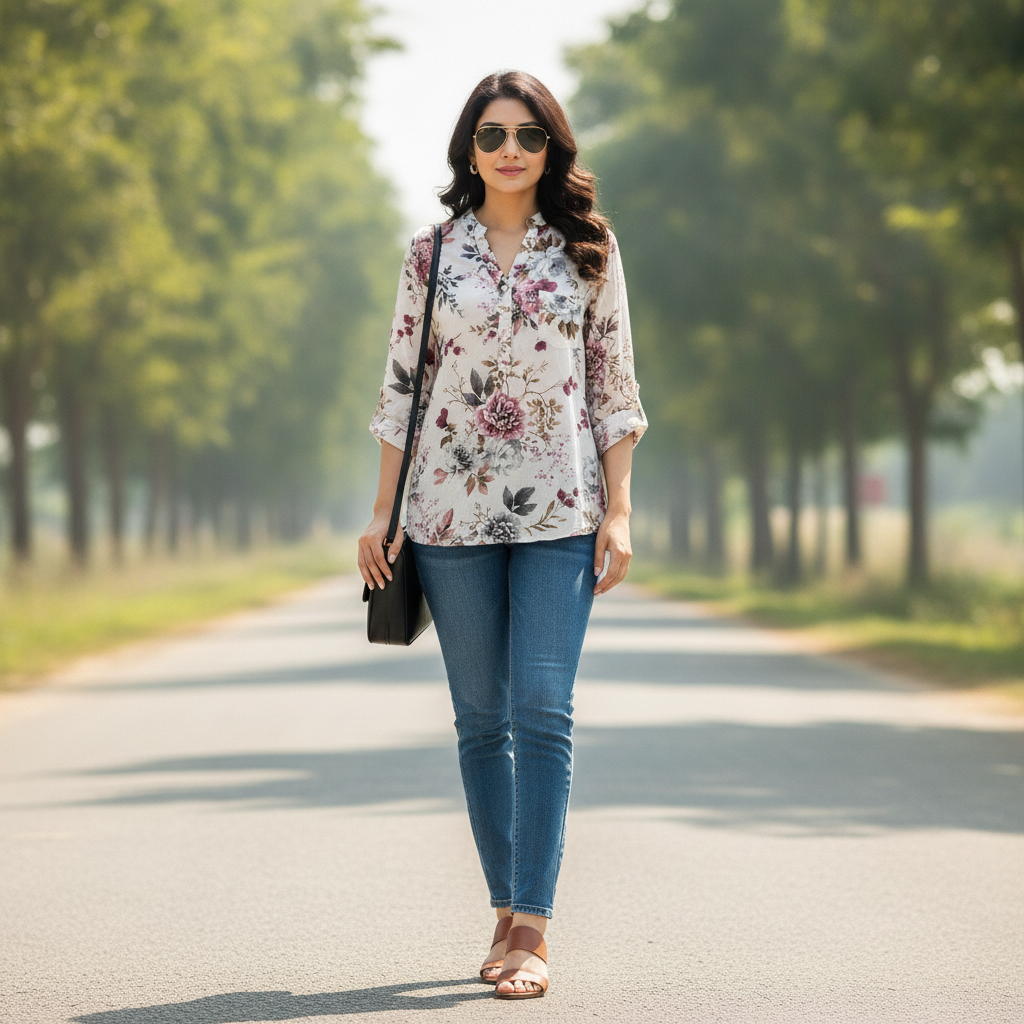 Mii Floral Viscose Blouse