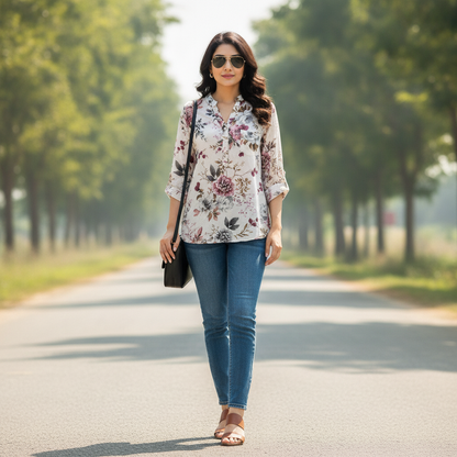Mii Floral Viscose Blouse