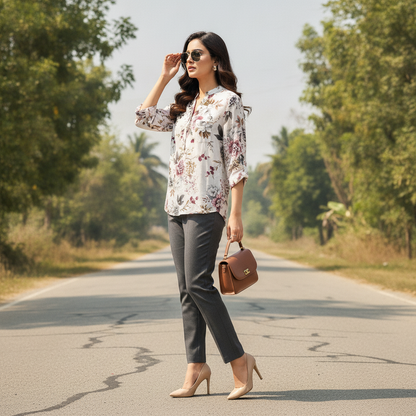 Mii Floral Viscose Blouse