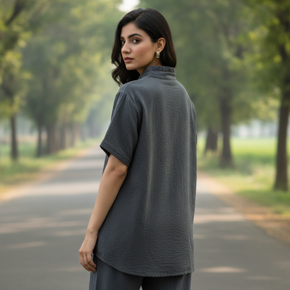 Bonnare Polyester Button Front Top