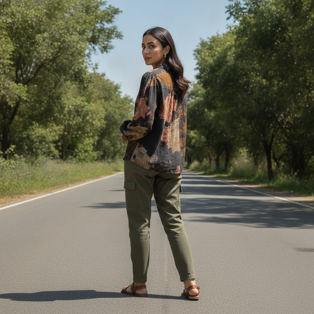 Vanto Women's Black Floral Viscose Blouse