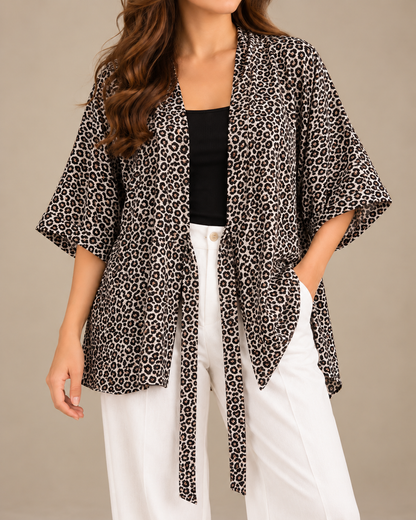 H&M Leopard Print Georgette Kimono for Women | BONNARE
